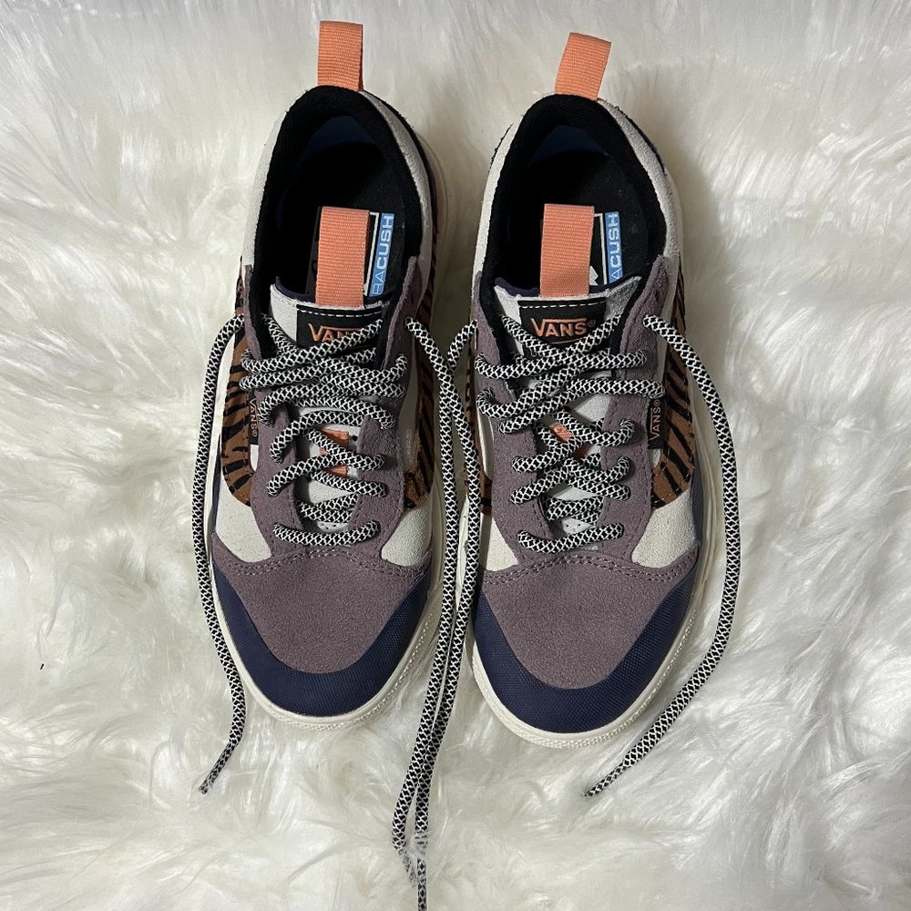 Vans Ultrarange Exo SE Shoes, Purple/White/Tiger Stripes, Women's Size 5